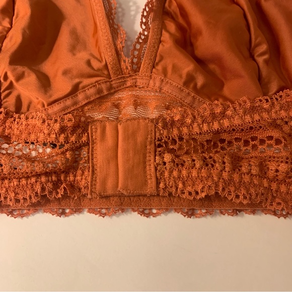 Burnt Orange Terra Cotta Victoria's Secret Lace Halter Lined Bralette Size Large - Picture 4 of 8
